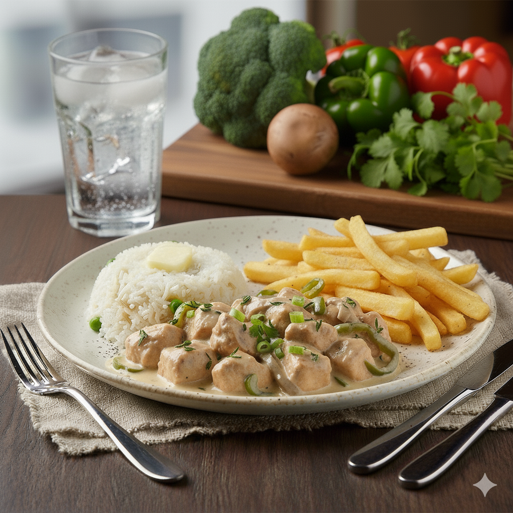 Taze Kekikli Kremalı Tavuk